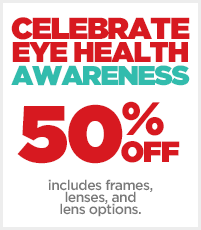 JCPenney Optical Eye Health Awareness Month 50% OFF Eyeglasses