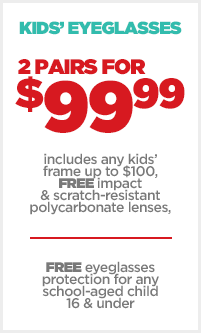 JCPenney Optical Kids Eyeglasses Sale - 2 Pairs for $99.99