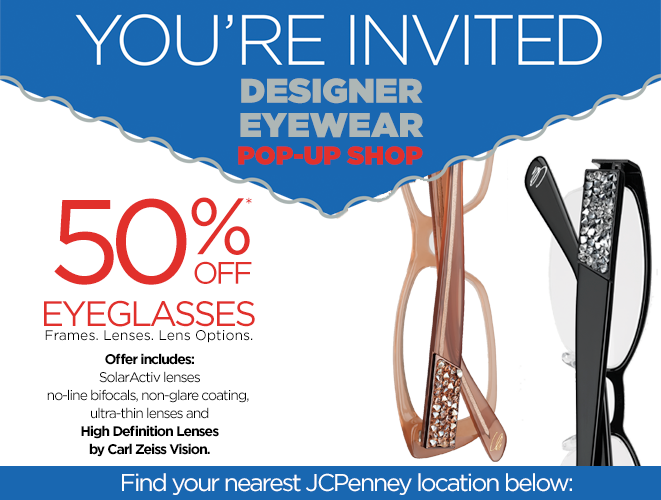 POP UP SHOPS WITH DESIGNER EYEGLASSES!